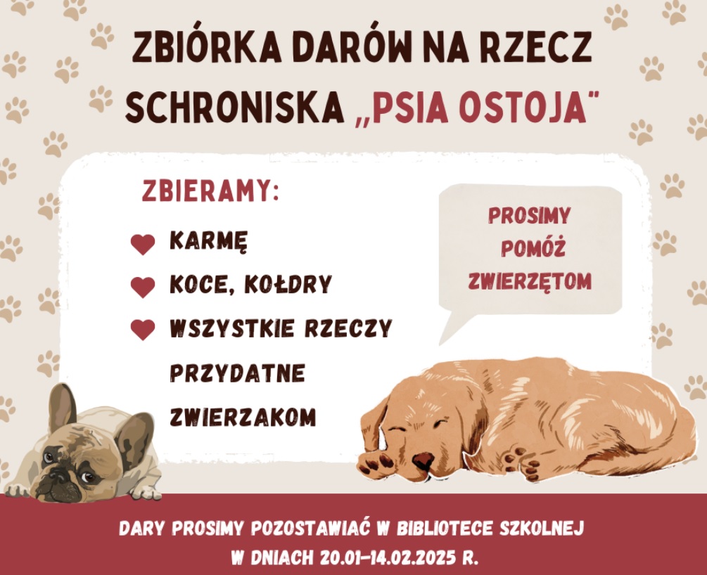 AKCJA POMOCY ZWIERZĘTOM ZE SCHRONISKA „Psia Ostoja”